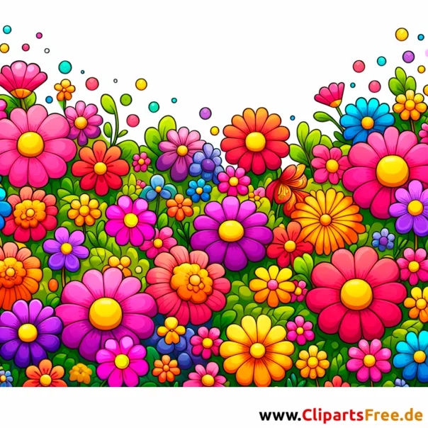 Blumenwiese Clip Art - Bilder gratis herunterladen