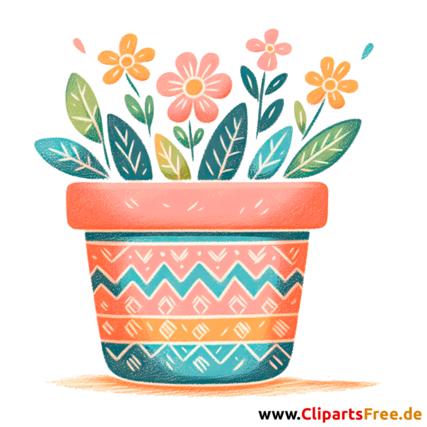 Clipart Blumentopf - Bilder zum Herunterladen