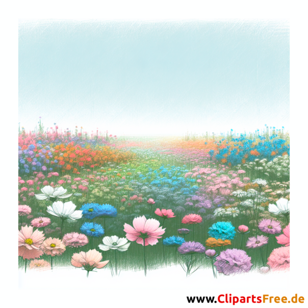 Clipart Blumenwiese - Bilder zum Herunterladen