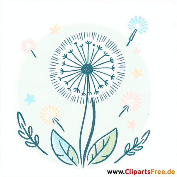 Pusteblume Clipart kostenlos - Bilder zum Herunterladen