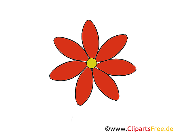 Red Flower Clipart Illustration Picture For Free