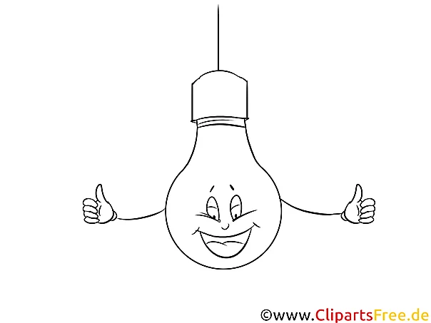 Illustration schwarz-weiß Glühbirne