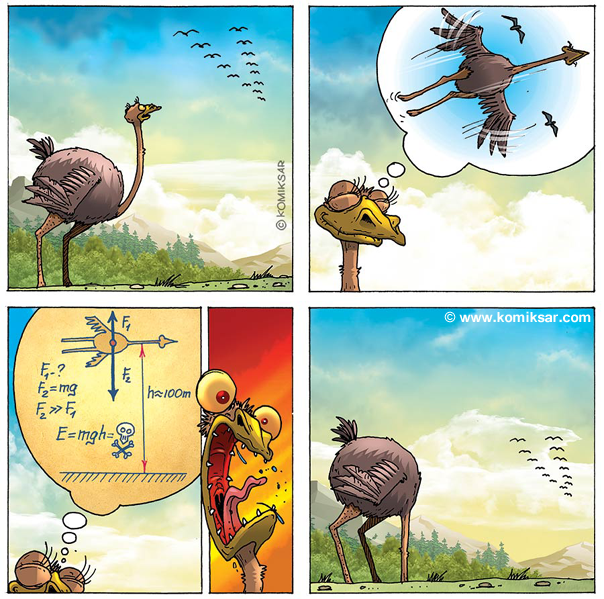 Comicstrip Strauss und Gänse Comicstrip Strauss und Gänse