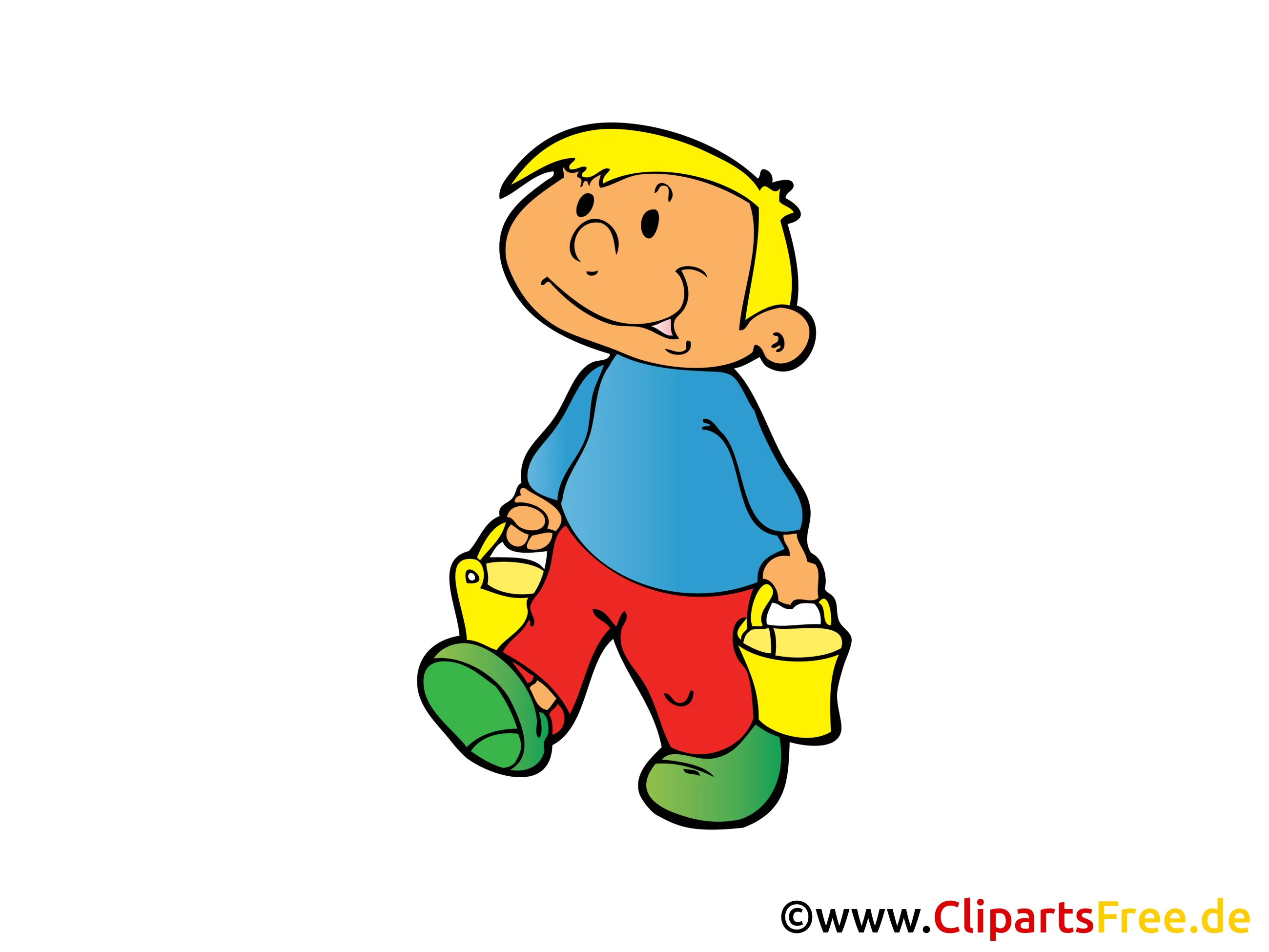 Bauer mit Eimer Bild, Clipart, Illustration, Comic, Cartoon gratis