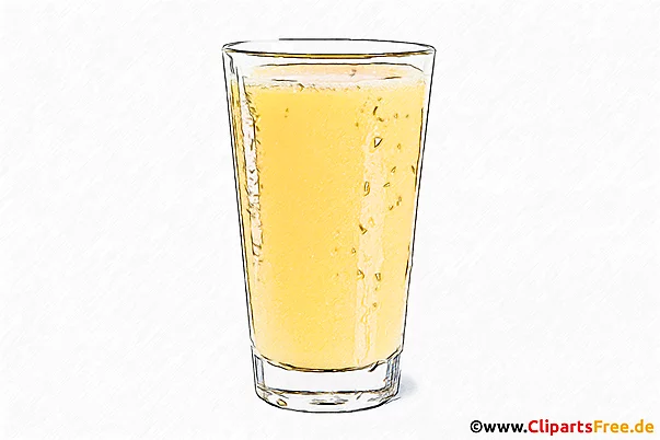 Glas mit Orangensaft Clipart, Illustration, Bild