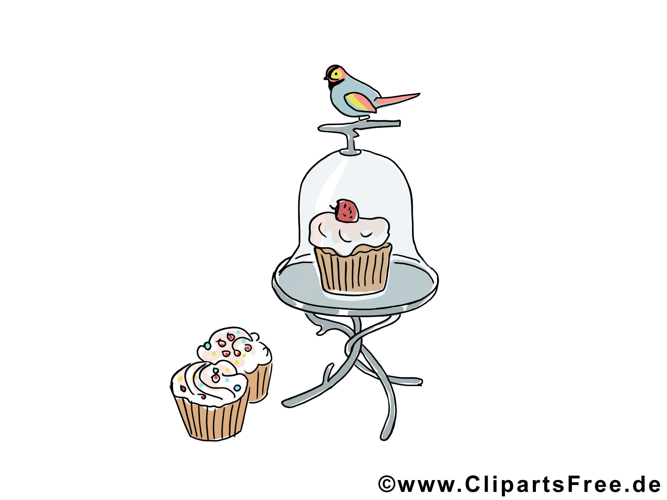 ケーキと鳥のイメージ、クリップアート、イラスト、グラフィック無料 ケーキと鳥のイメージ、クリップアート、イラスト、グラフィック無料