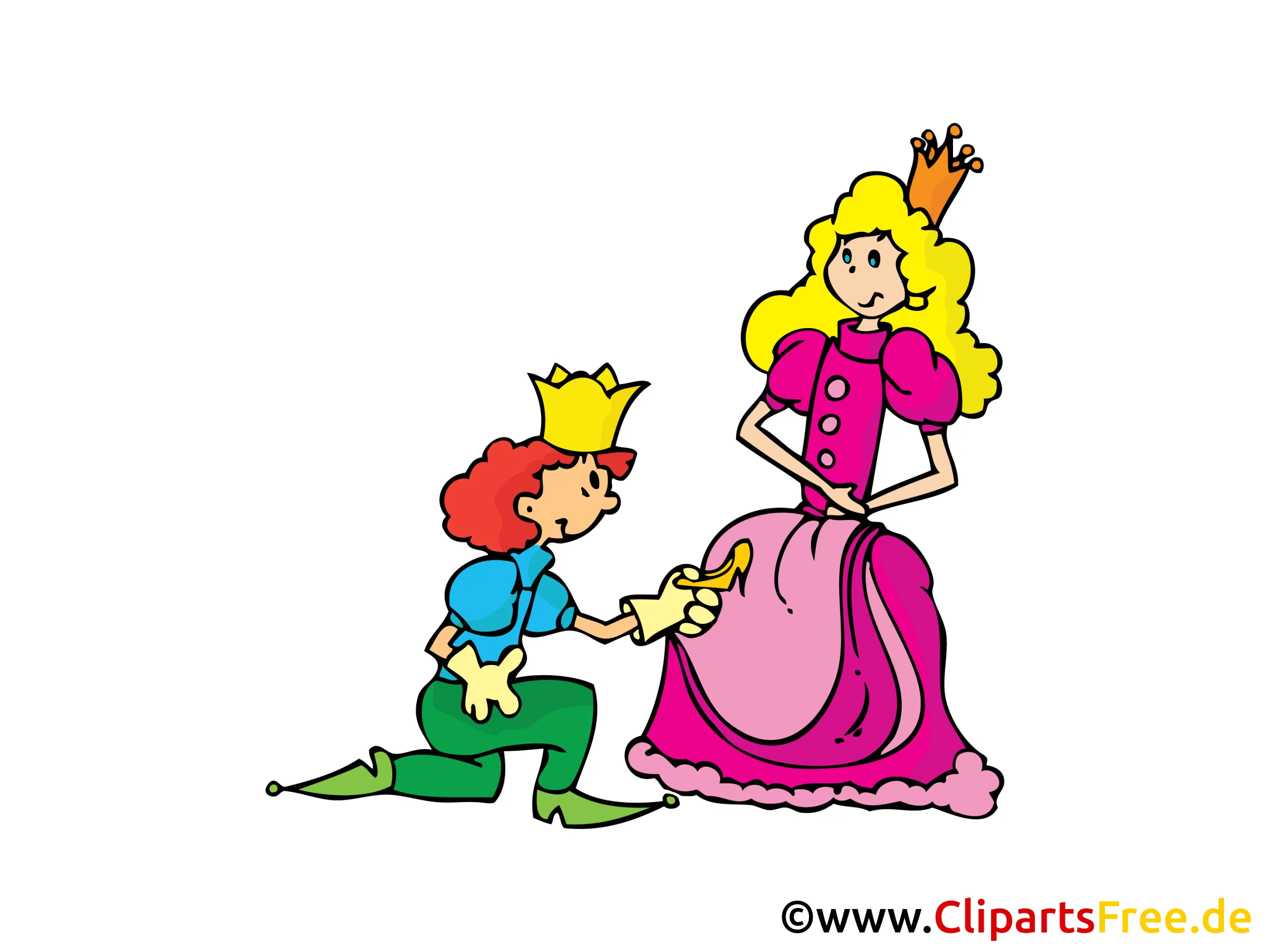 Prinzessin und Prinzessin Bild, Clipart, Illustration, Comic
