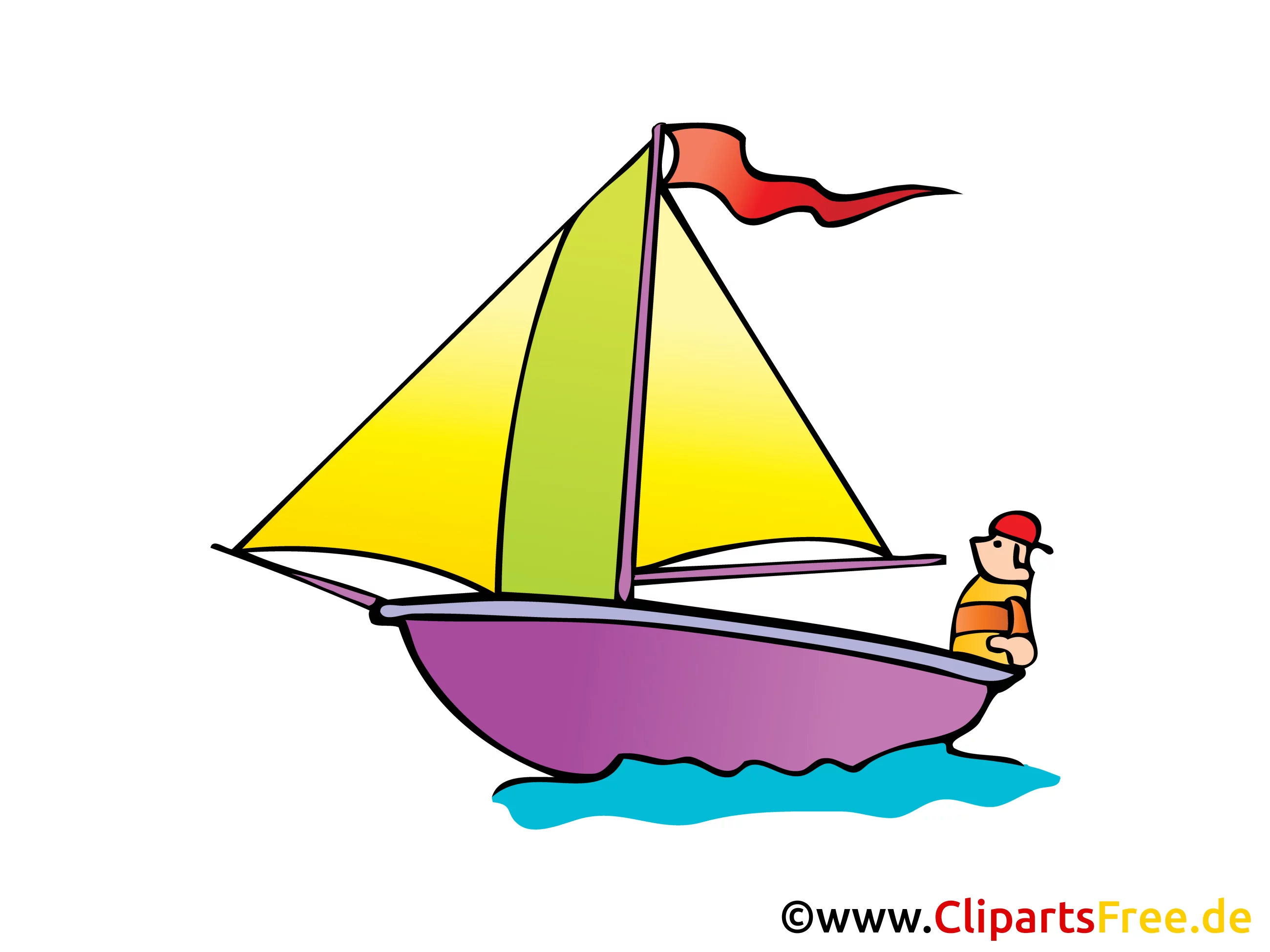 Segelschiff Bild, Clipart, Illustration, Comic, Cartoon gratis