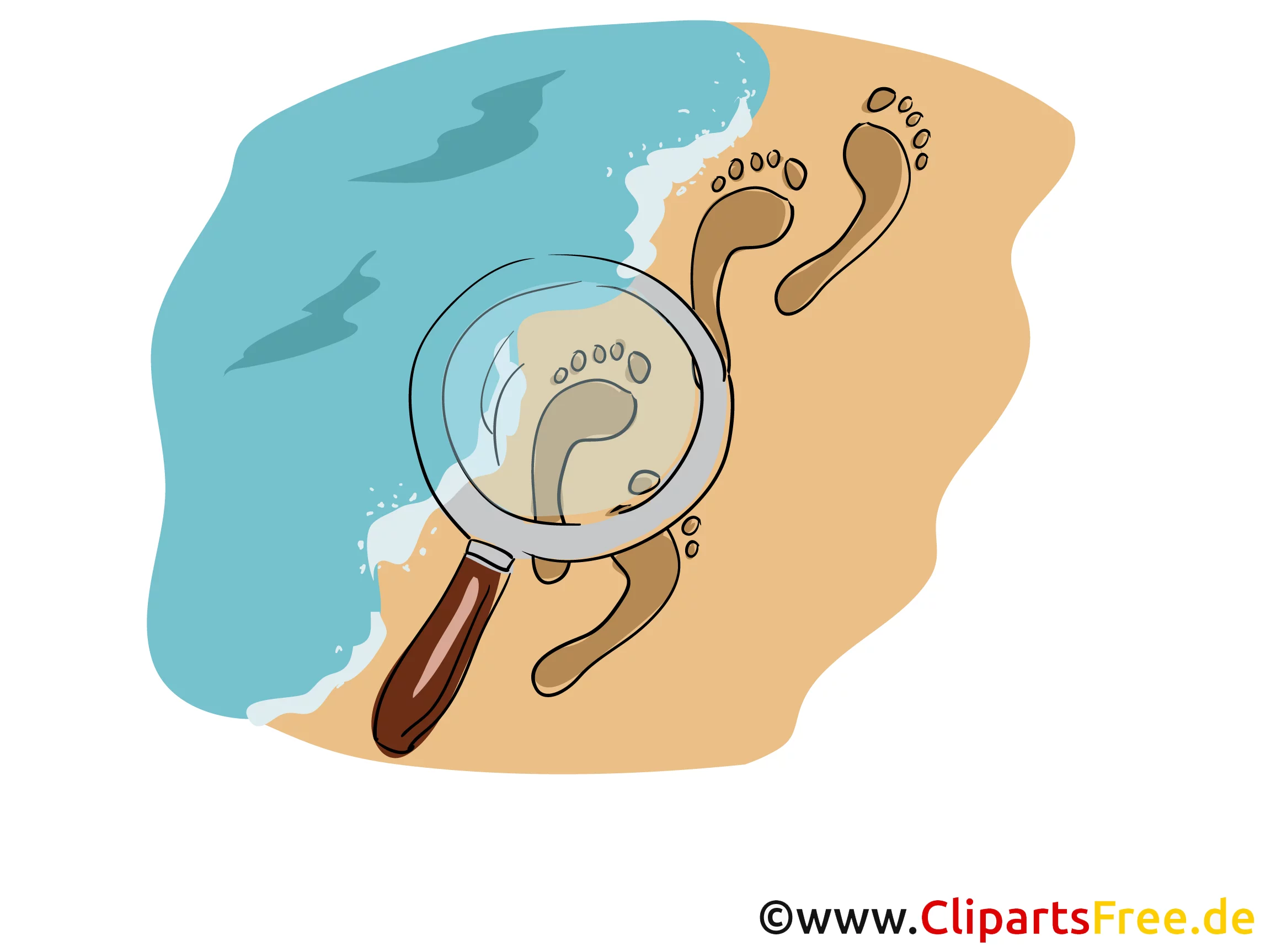 Spuren Clipart, Bild, Buchillustration, Grafik, Cartoon, Comic