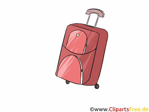 Koffer mit Rädern Bild, Illustration, Clipart