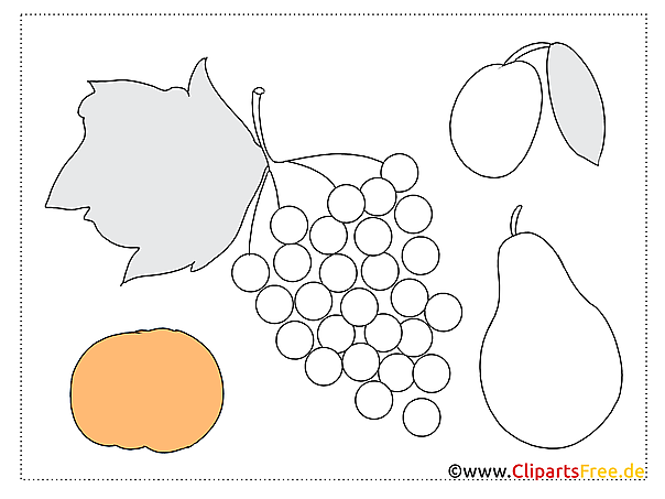 Applikationsvorlage zum Ausdrucken Obst