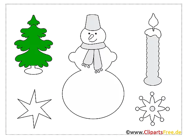 Applikationen für Kinderkleidung Schneemann, Tanne, Kerze
