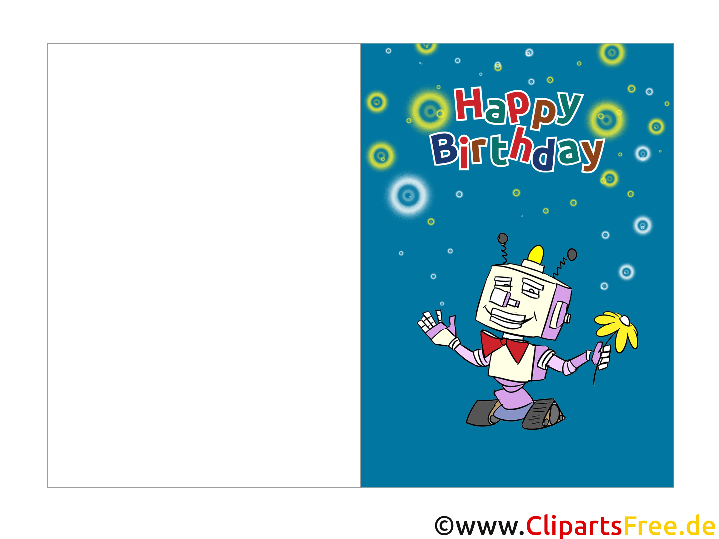 Klappkarte zum Kindergeburtstag gratis Klappkarte zum Kindergeburtstag gratis