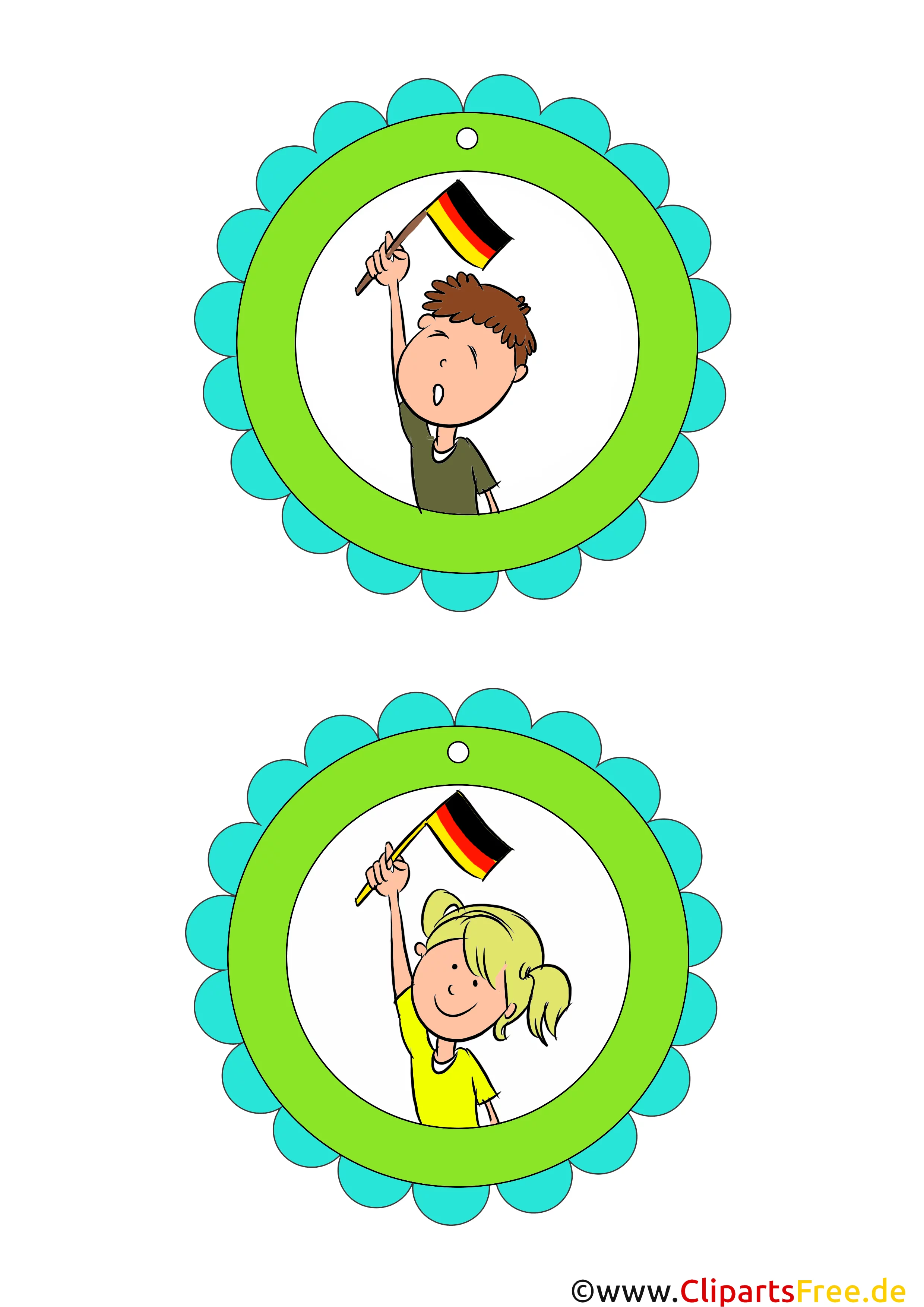 Deutschland Medaillien für Kinder zum Drucken