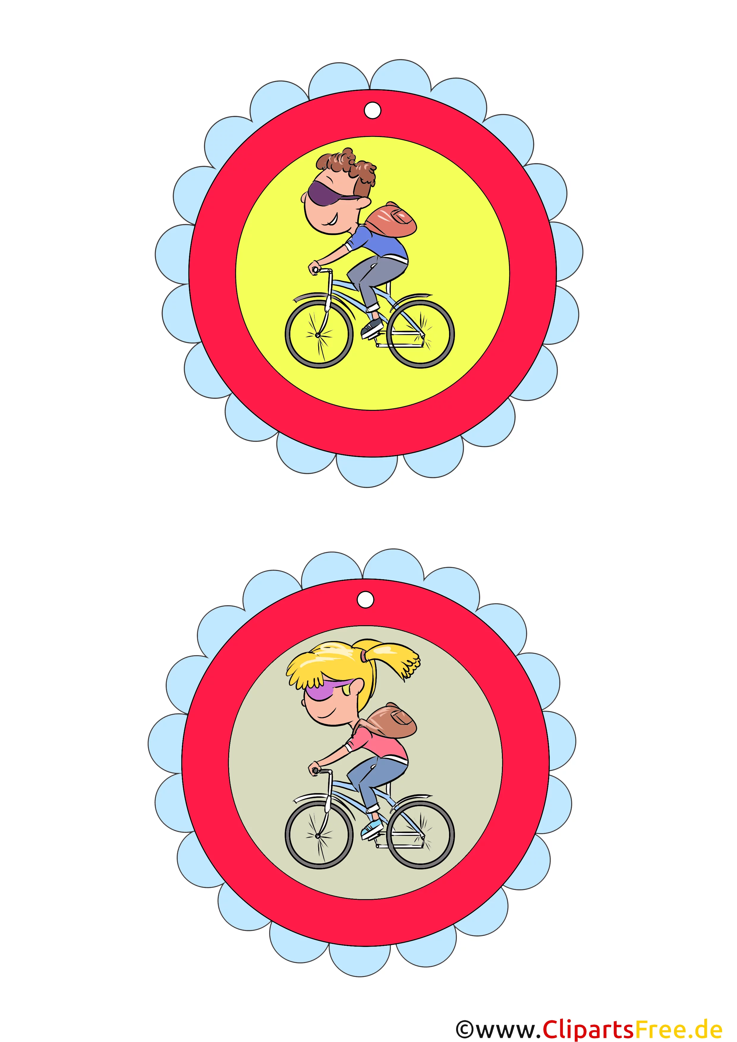 Fahrrad fahren Medaille kostenlos