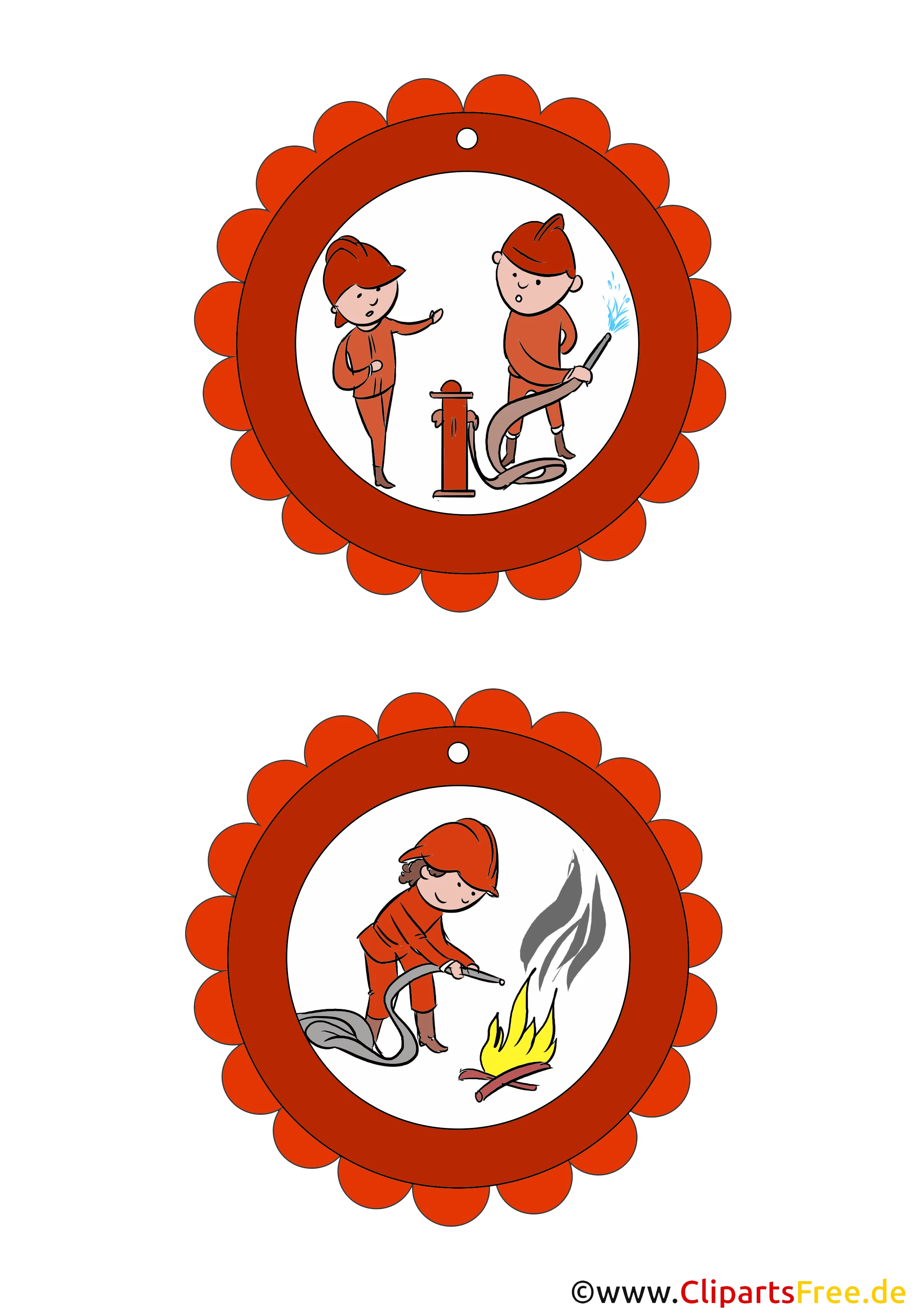 Feuerwehr Medaillen für Kinder als Vorlage