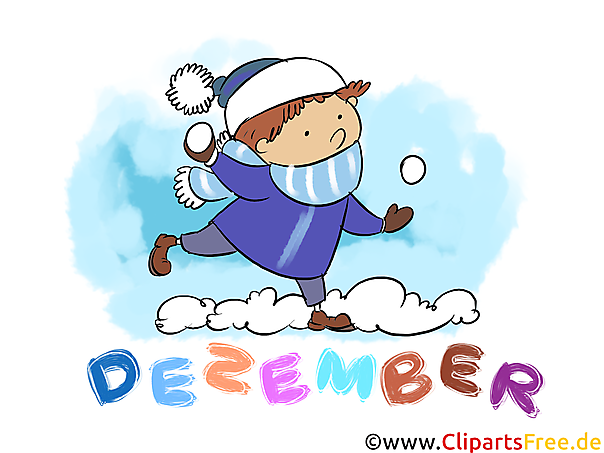 Dezember Clipart - Monate kostenlose Bilder zum Drucken