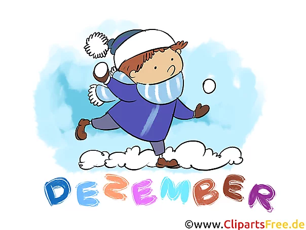 Dezember Clipart - Monate kostenlose Bilder zum Drucken