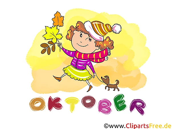 Oktober Clipart - Monate kostenlose Bilder zum Drucken