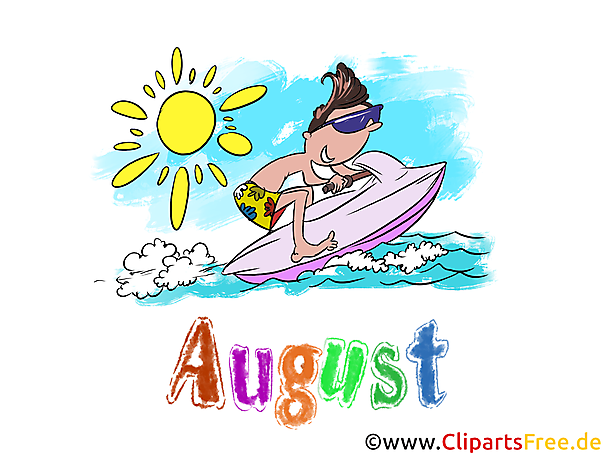 August Illustration - Month Clip Art free