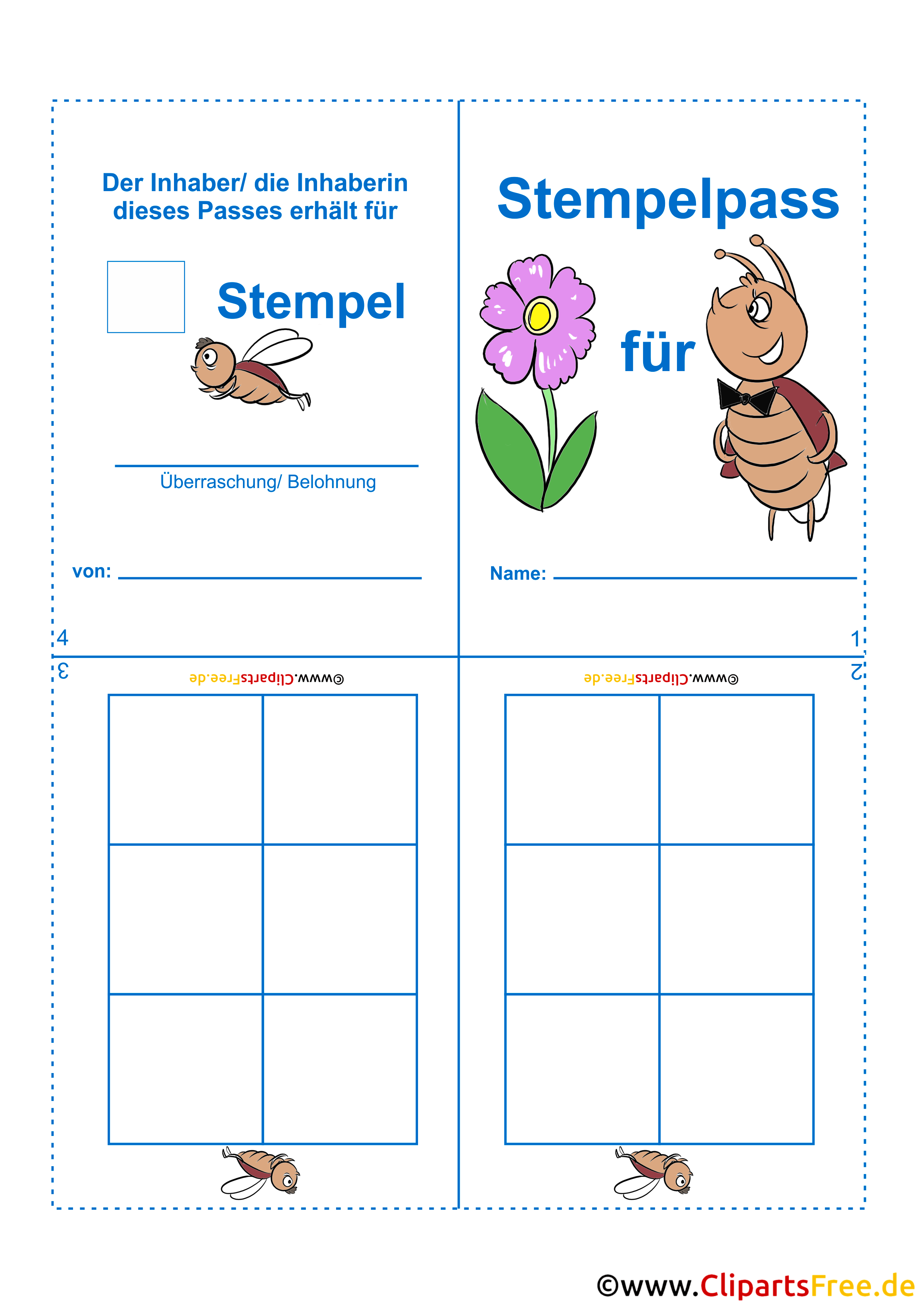 Stempelpass Druckvorlage fü Schule kostenlos