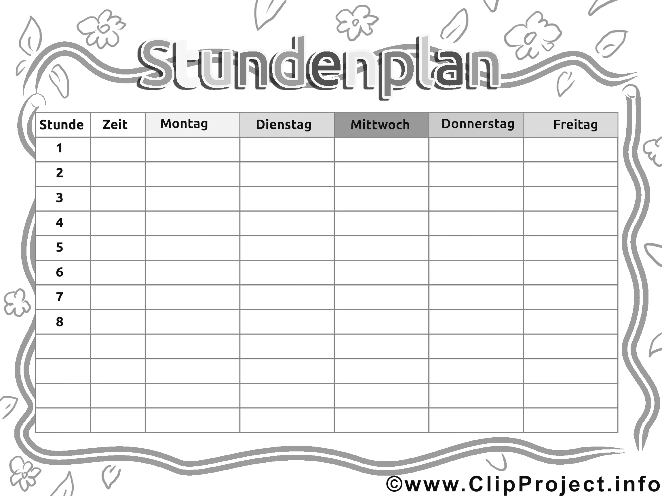 Stundenplan selbst gestalten
