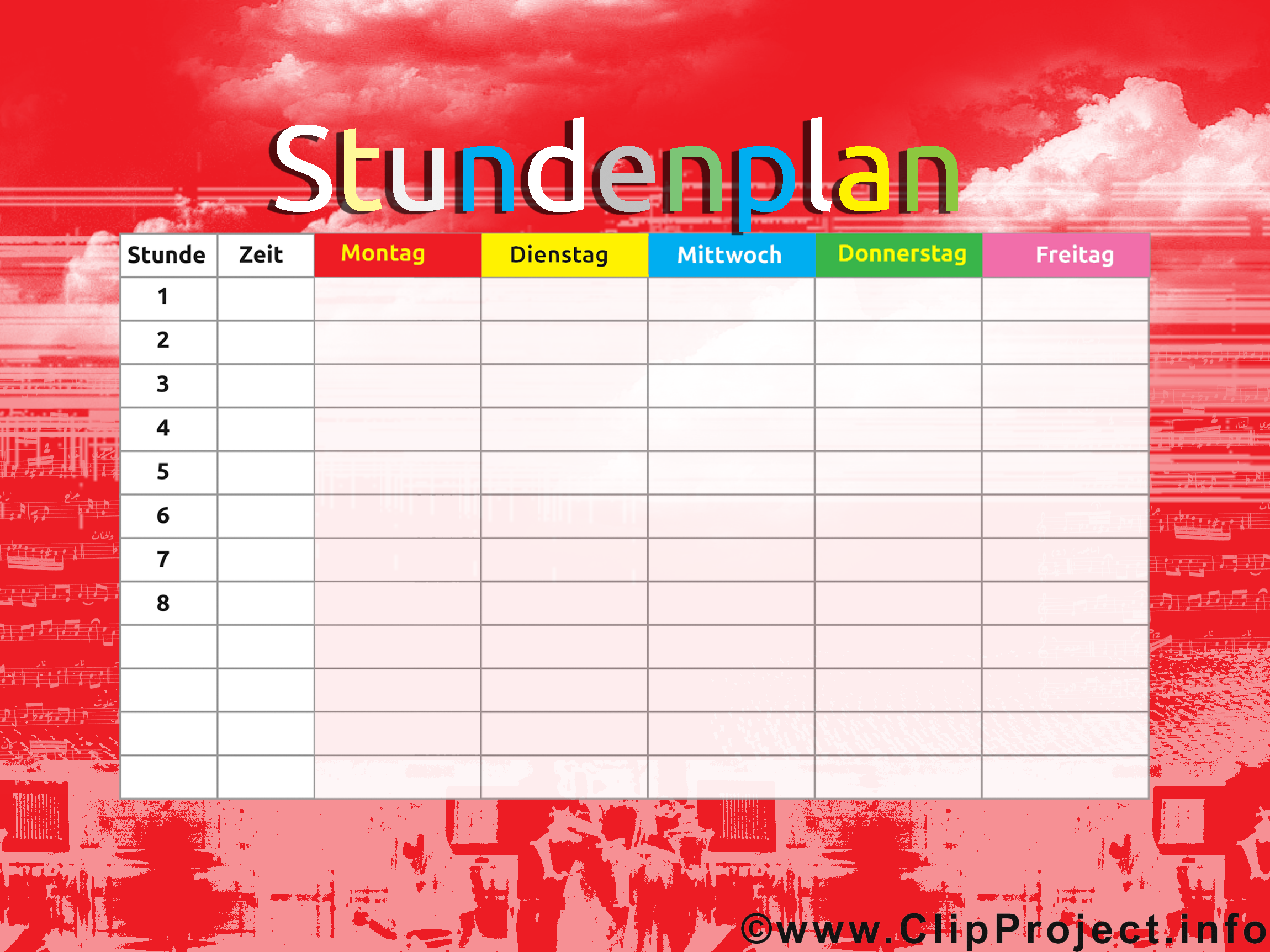 Stundenplan Zum Ausdrucken