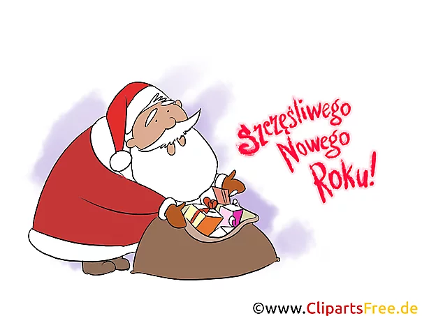 Clipart Wesołych Świąt i Szczęśliwego Nowego Roku