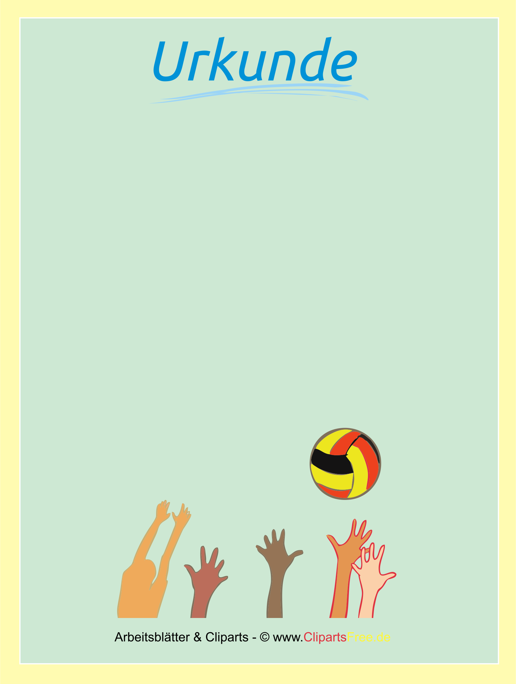 Kostenlose Urkunden - Urkunde Volleyball