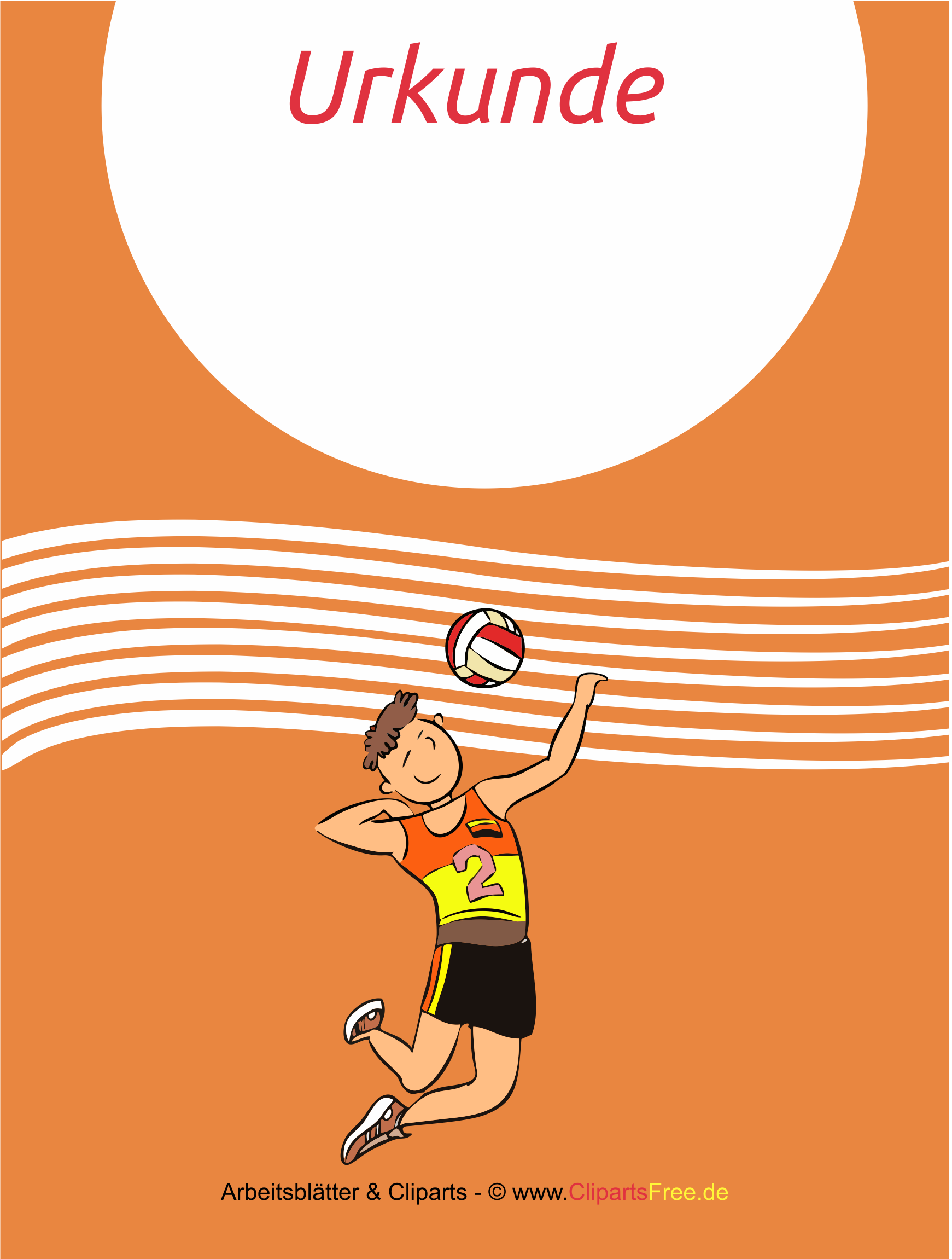 Urkunde Volleyball kostenlos zum Drucken