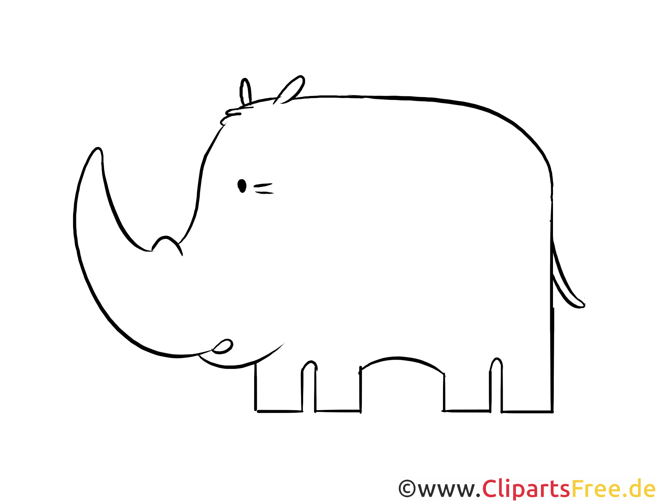 Nashorn Laubsägevorlage kostenlos PDF