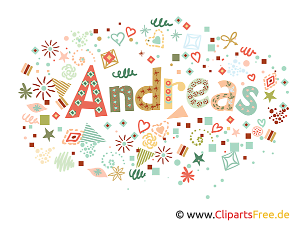 Andreas männliche Namen dekorativer Schrift