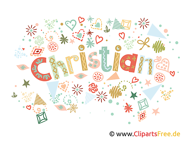 Christian Vorname Mann dekorative Buchstaben Design