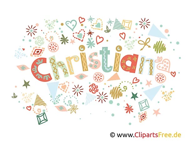 Christian Vorname Mann dekorative Buchstaben Design