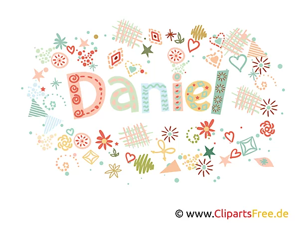 Daniel männlicher Vorname, dekorativer Schriftzug, Schriftgestaltung