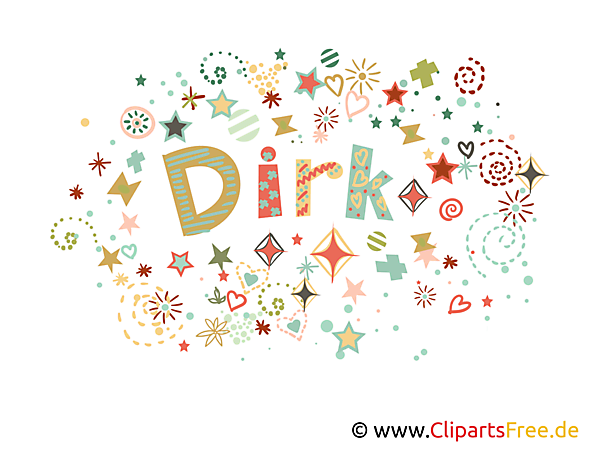 Dirk Name Illustration, Bild, Clipart