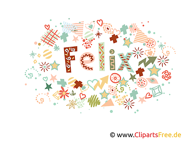 Felix Jungen Namen dekorativ Schriftzug, Deko, Design