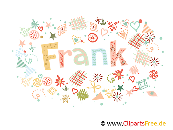 Frank männlicher Vorname, dekorativer Schriftzug, Schriftgestaltung