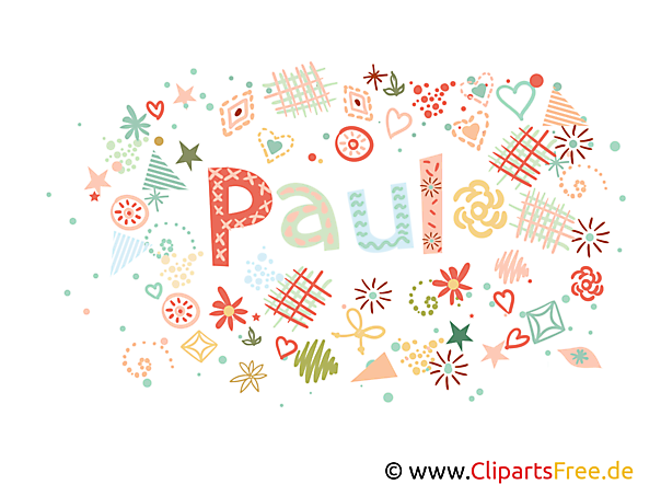 Paul männlicher Vorname, dekorativer Schriftzug, Schriftgestaltung