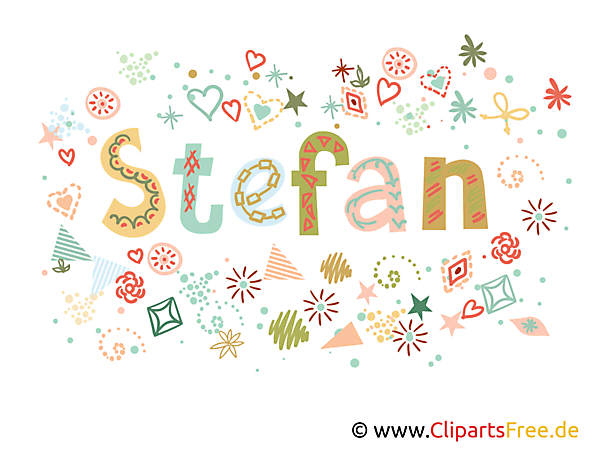 Stefan männlicher Vorname, dekorativer Schriftzug, Schriftgestaltung