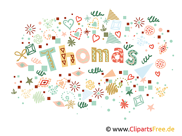 Thomas männliche Vornamen dekorativer Schrift