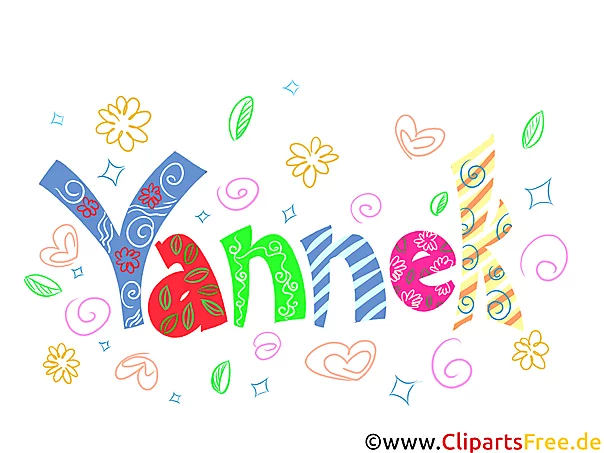 Yannek Jungenname Illustration, Bild, Clipart