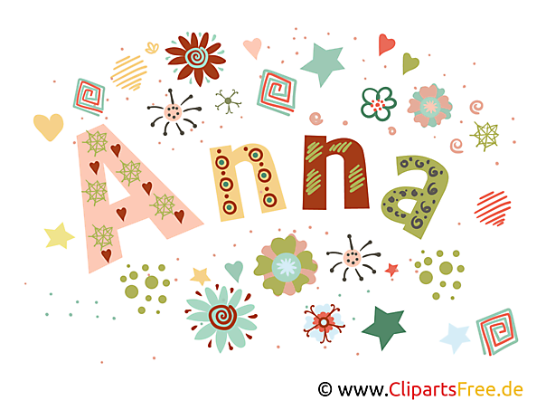 Anna Name Bild, Illustration, Clipart zum Drucken