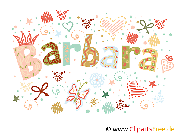 Barbara weiblicher Name, dekorative Buchstaben, Art Design