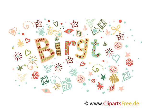 Birgit Mädchenname Design, dekorative Buchstaben Art