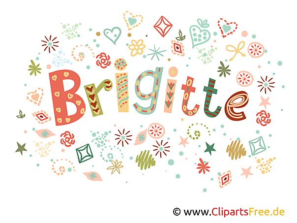 Brigitte Mädchen Name Design, dekorative Buchstaben Art