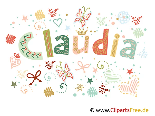 Claudia Name Clipart, Illustration, Bild