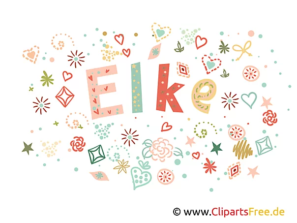Elke Mädchen Name Design, dekorative Buchstaben Art