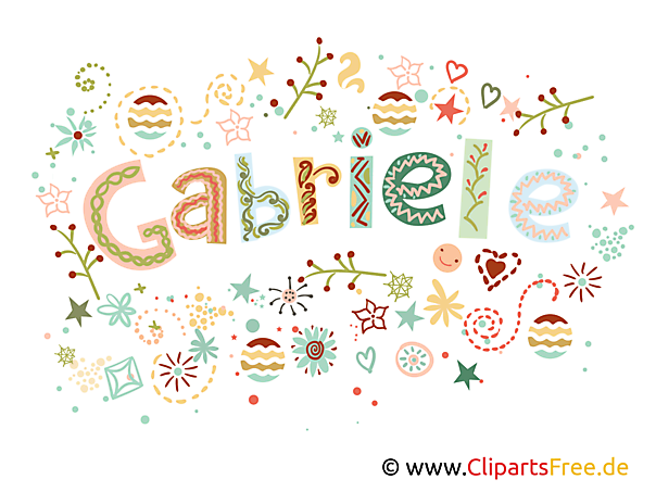 Gabriele weiblicher Name, dekorative Buchstaben, Art Design