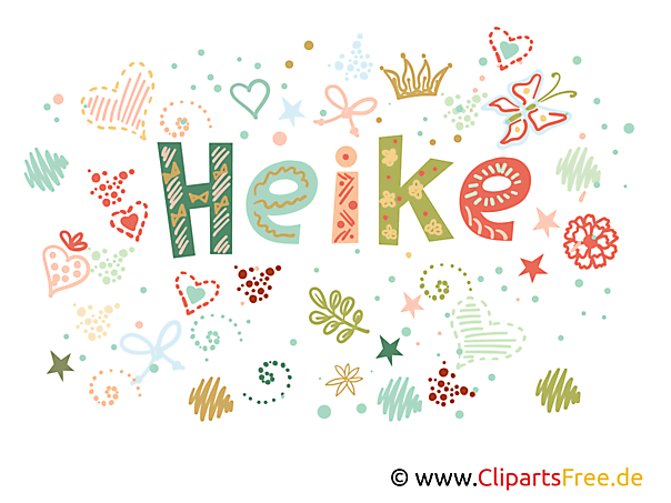 Heike weiblicher Name, dekorative Buchstaben, Art Design